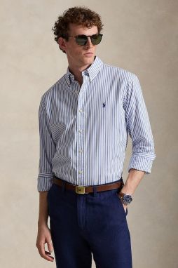 Bavlnená košeľa Polo Ralph Lauren modrá farba, regular, s golierom button-down, 710P07019