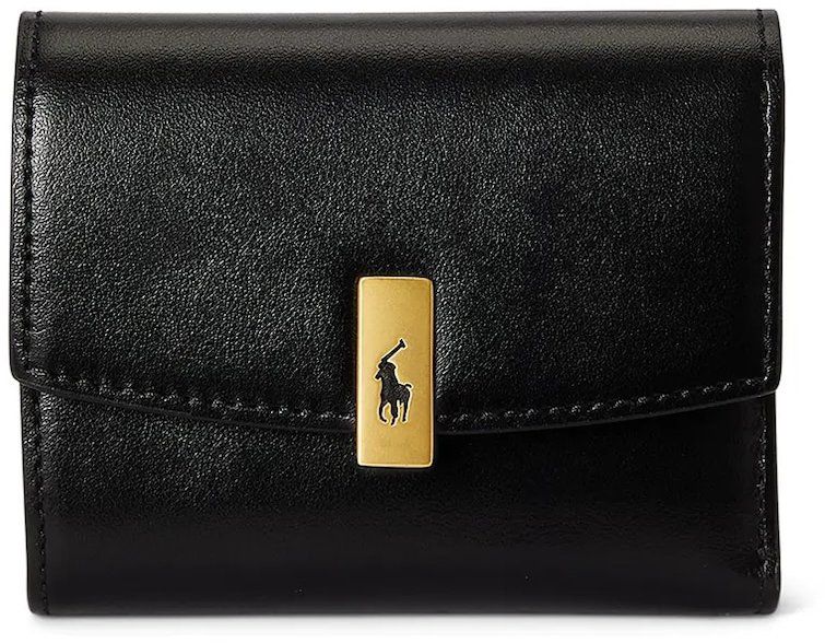 Kožená peňaženka Polo Ralph Lauren čierna farba, 427P04992