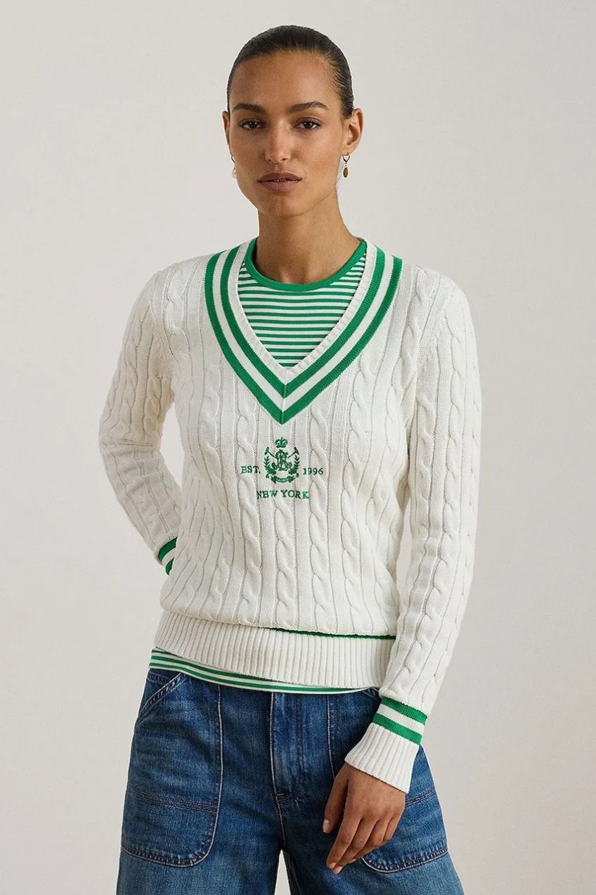 Bavlnený sveter Lauren Ralph Lauren biela farba, 200P07026