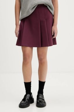 Sukňa HUGO Roballo fialová farba, mini, áčkový strih, 50554462