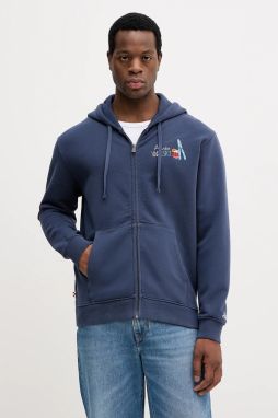 Bavlnená mikina MC2 Saint Barth tmavomodrá farba, s kapucňou, s nášivkou, MER0001