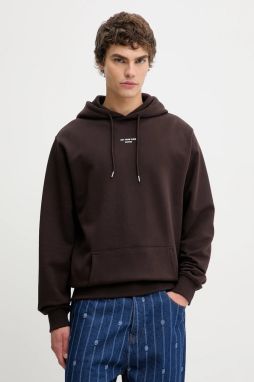 Bavlnená mikina Drôle de Monsieur Le Hoodie Slogan Classique hnedá farba, s kapucňou, jednofarebná, I.HO161.CO127