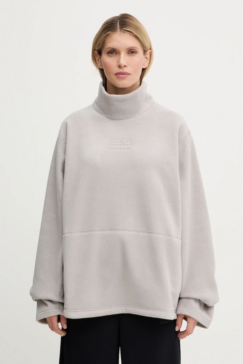 Fleecová mikina MM6 Maison Margiela x Salomon šedá farba, jednofarebná, S52NH0035.M20140.858