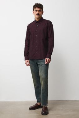 Bavlnená košeľa Medicine bordová farba, regular, s klasickým golierom