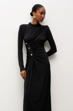 Šaty Answear.LAB čierna farba, maxi, priliehavé