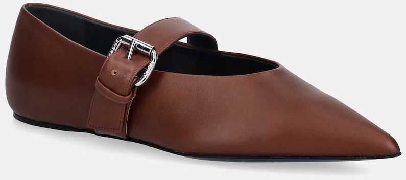 Kožené balerínky Weekend Max Mara Wkagel hnedá farba, 2615521054600