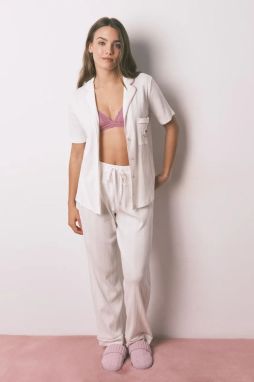 Bavlnená pyžamová súprava women'secret béžová farba, 3132250