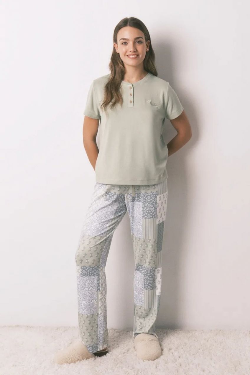 Pyžamový komplet women'secret zelená farba, 3592473