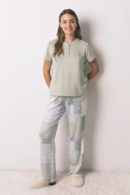 Pyžamový komplet women'secret zelená farba, 3592473