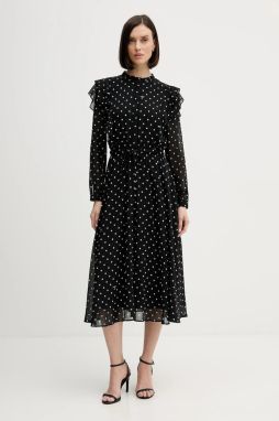 Šaty Joop! čierna farba, midi, áčkový strih, 30100092