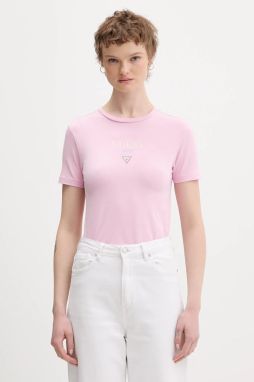Tričko Guess Jeans dámske, ružová farba, W6RI15 J1314