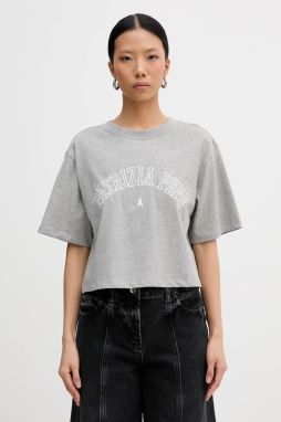 Bavlnené tričko Patrizia Pepe dámske, šedá farba, 8M1798 J387