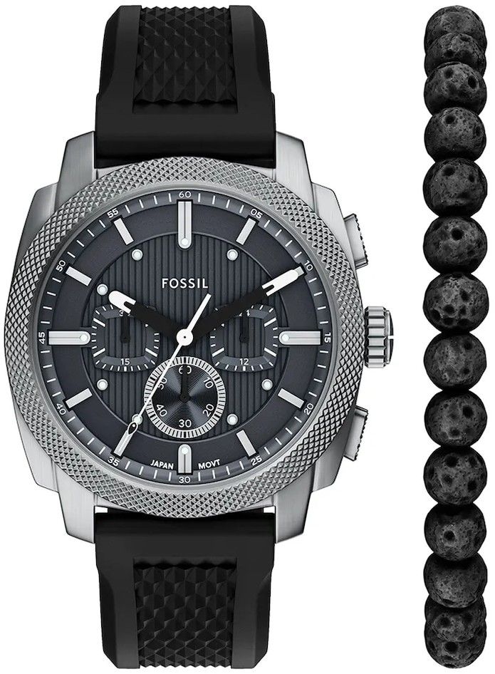 Hodinky a náramok Fossil čierna farba, FS6145SET