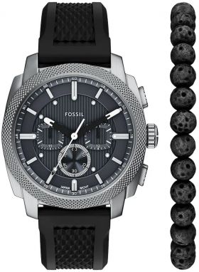 Hodinky a náramok Fossil čierna farba, FS6145SET