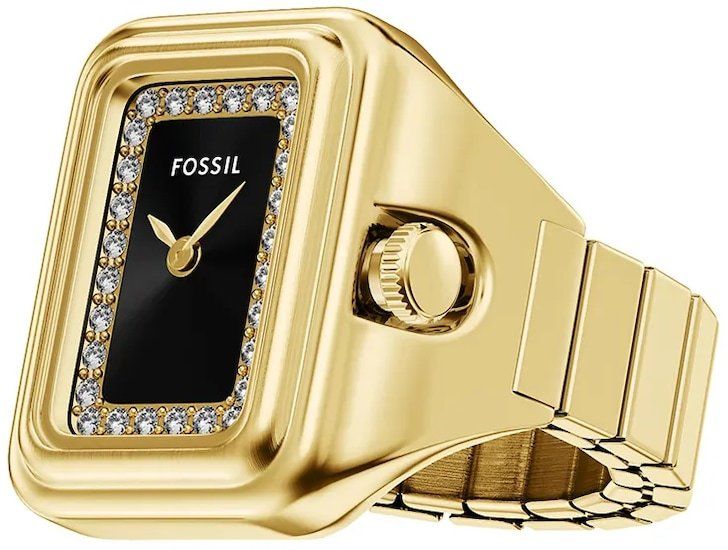 Prsteň s hodinkami Fossil zlatá farba, ES5447