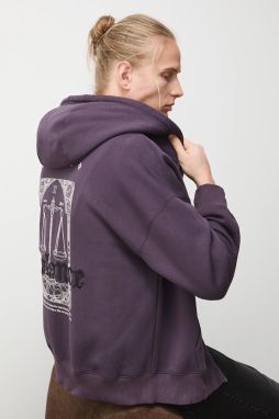 Mikina Medicine fialová farba, s kapucňou, s potlačou
