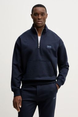 Bavlnená mikina Michael Kors tmavomodrá farba, jednofarebná, CR652T8HC4