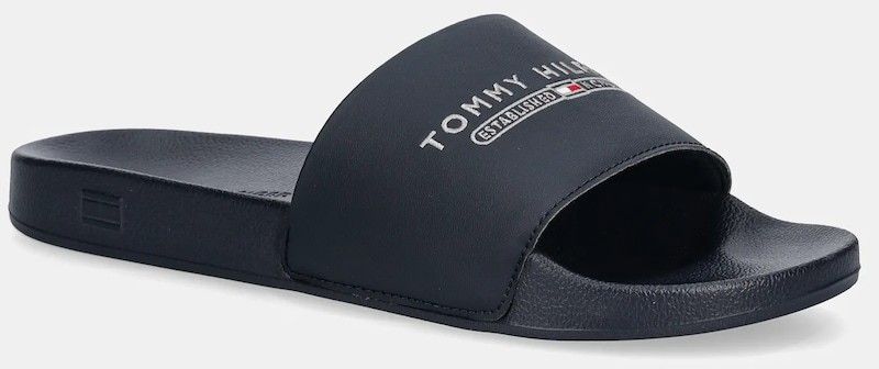 Šľapky Tommy Hilfiger RAISED POOL SLIDE tmavomodrá farba, FM0FM05761