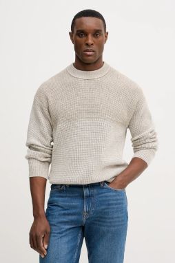 Sveter s prímesou vlny BOSS Orange Kartney béžová farba, 50555873