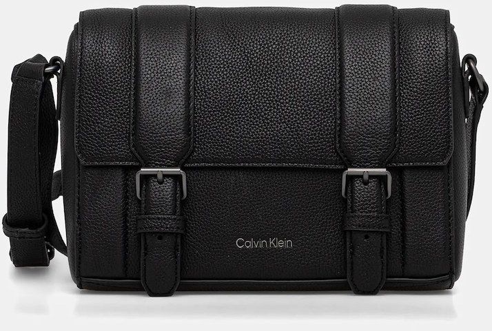 Kožená taška Calvin Klein čierna farba, LV04D3162G