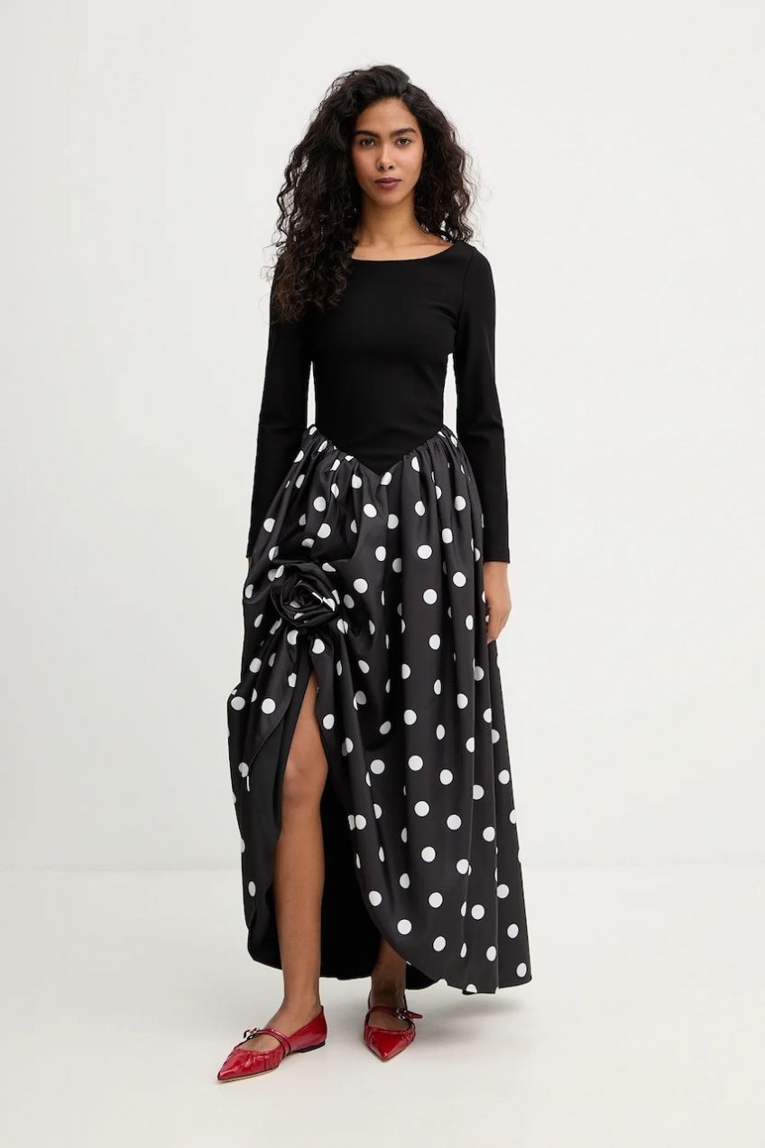 Šaty The Sleeper čierna farba, maxi, áčkový strih, ARDR10G097R