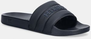 Šľapky Tommy Hilfiger PAD PERF POOL SLIDE tmavomodrá farba, FM0FM05709
