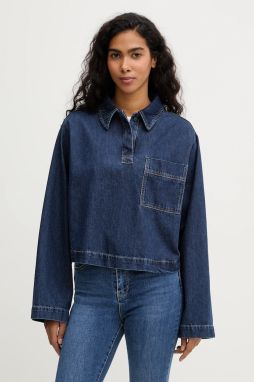 Riflová blúzka Marc O'Polo tmavomodrá farba, jednofarebná, 5000007937