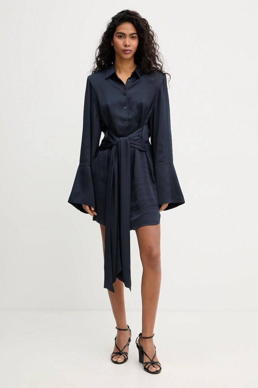 Šaty Rotate tmavomodrá farba, mini, rovný strih, 1151082318