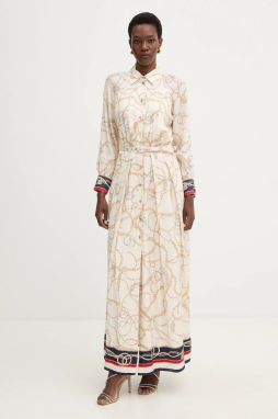 Viskózové šaty Marciano by Guess AMANDA béžová farba, maxi, áčkový strih, 6RGK33 7439A