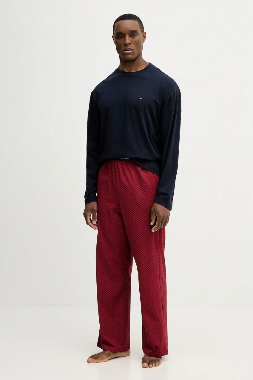 Pyžamo Tommy Hilfiger pánske, tmavomodrá farba, vzorovaná, UM0UM03698