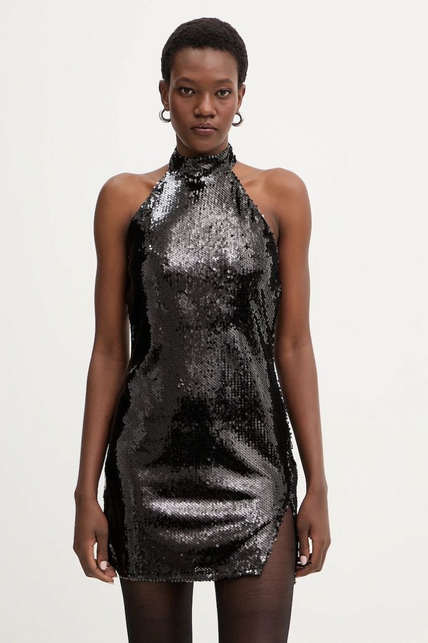 Šaty Haveone čierna farba, mini, priliehavé, AGE-P076