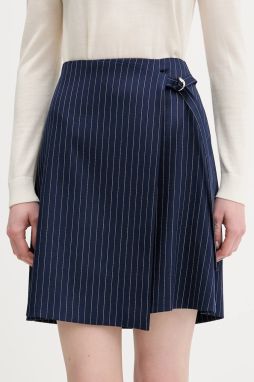 Sukňa HUGO Rabisu tmavomodrá farba, mini, rovný strih, 50554460