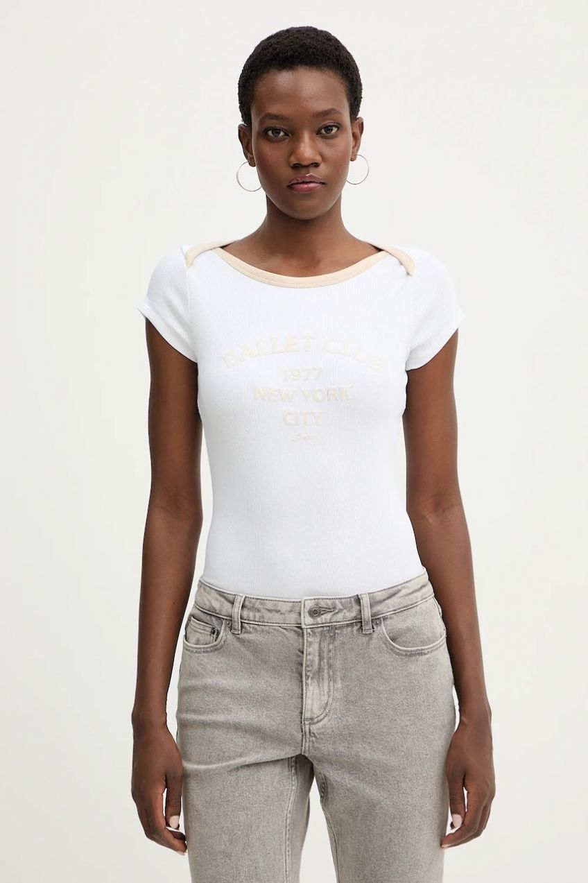 Tričko BOSS Orange C Etendu dámske, biela farba, 50553467