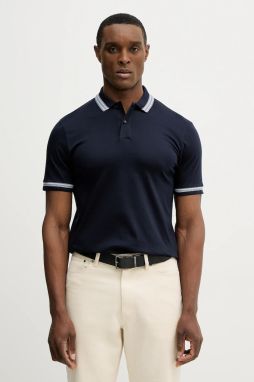 Bavlnené polo tričko BOSS H-Phillipson 202 tmavomodrá farba, jednofarebné, 50554529