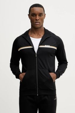 Mikina s kapucňou BOSS Authentic Jacket Z čierna farba, s potlačou, 50554779