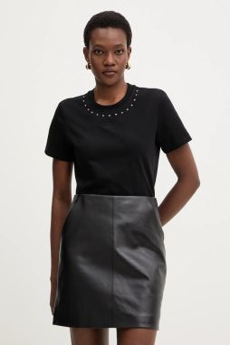 Bavlnené tričko Karl Lagerfeld dámske, čierna farba, B1W17088