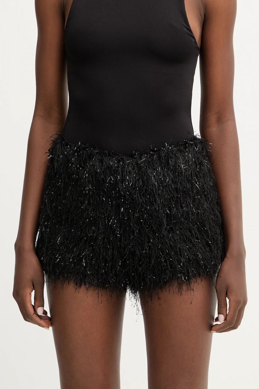 Šortky Haveone čierna farba, jednofarebné, stredne vysoký pás, PGE-P255