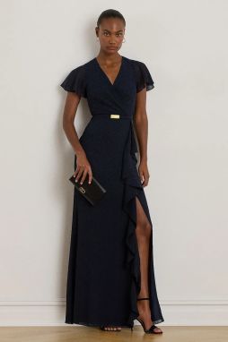 Šaty Lauren Ralph Lauren čierna farba, maxi, áčkový strih, 253909447