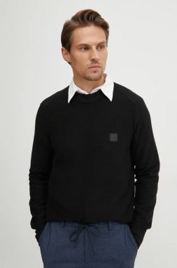 Sveter s prímesou kašmíru Boss Orange Anion_S čierna farba, tenký, 50527584