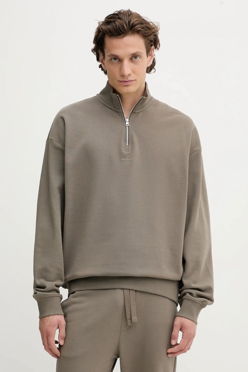 Bavlnená mikina HUGO Durty244 fialová farba, jednofarebná, 50525881