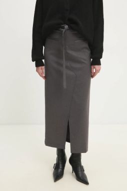 Sukňa Answear.LAB šedá farba, maxi, puzdrová