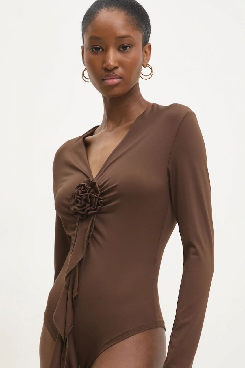 Body Answear.LAB dámske, hnedá farba, jednofarebná