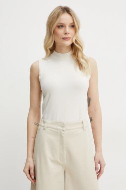 Vesta Weekend Max Mara dámska, béžová farba, tenká, s polorolákom, 2515361061600