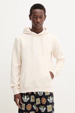 Mikina adidas Originals Essentials béžová farba, s kapucňou, jednofarebná, HZ3598