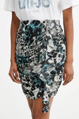 Sukňa Guess VERDIANA zelená farba, mini, rovný strih, W5YD56 KCZC2