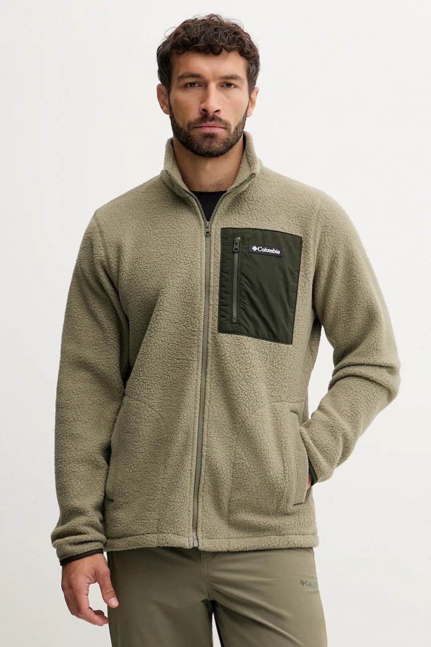 Mikina Columbia Jasper zelená farba, jednofarebná, 2142421