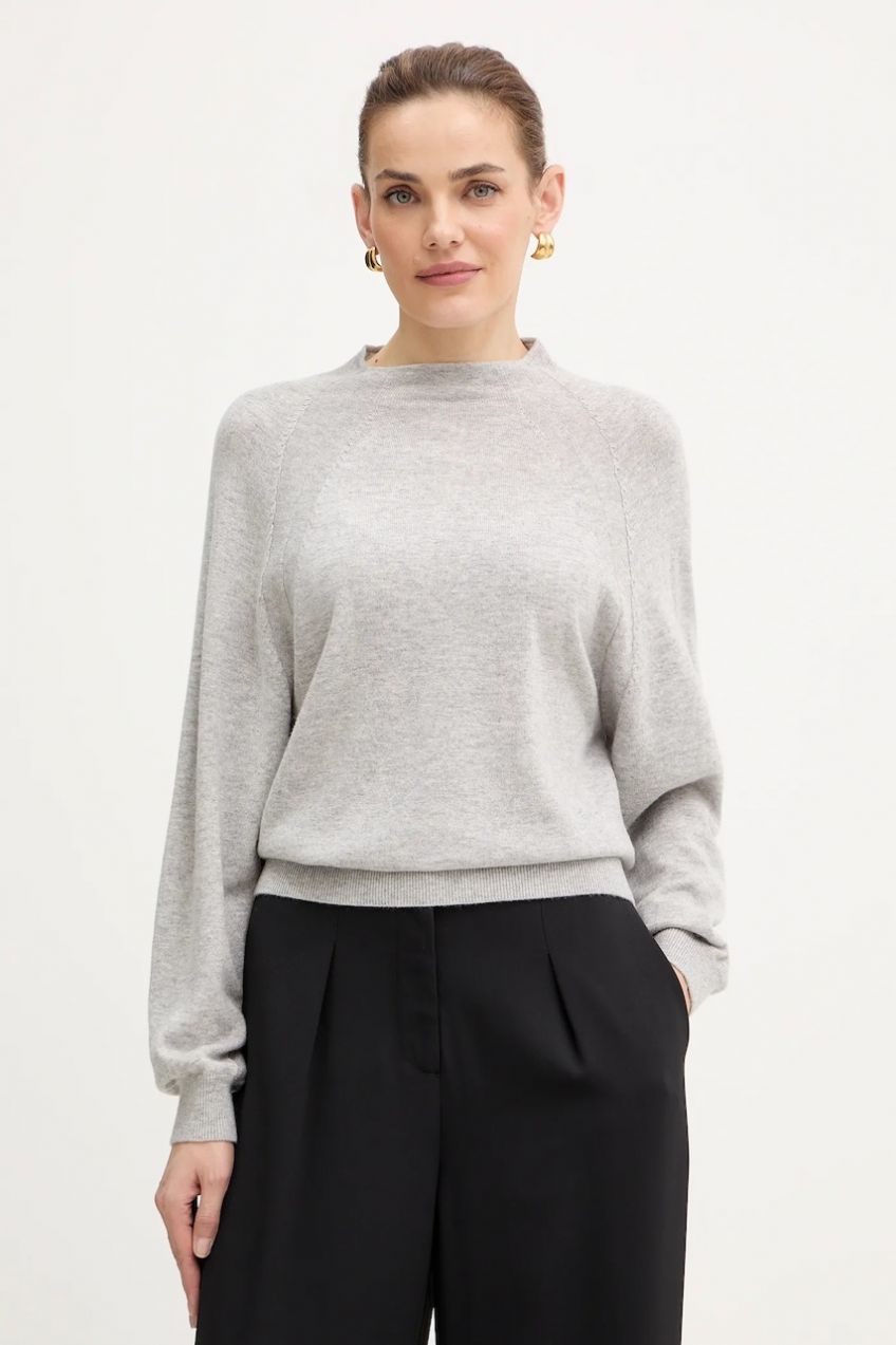 Vlnený sveter MAX&Co. šedá farba, ľahký, 2526366024200