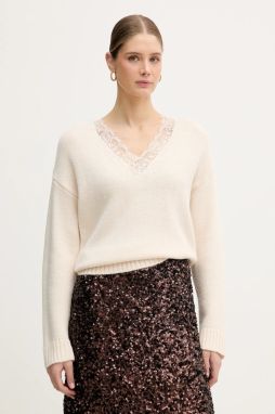 Sveter s prímesou vlny IBlues RICAMO béžová farba, 2527366025200