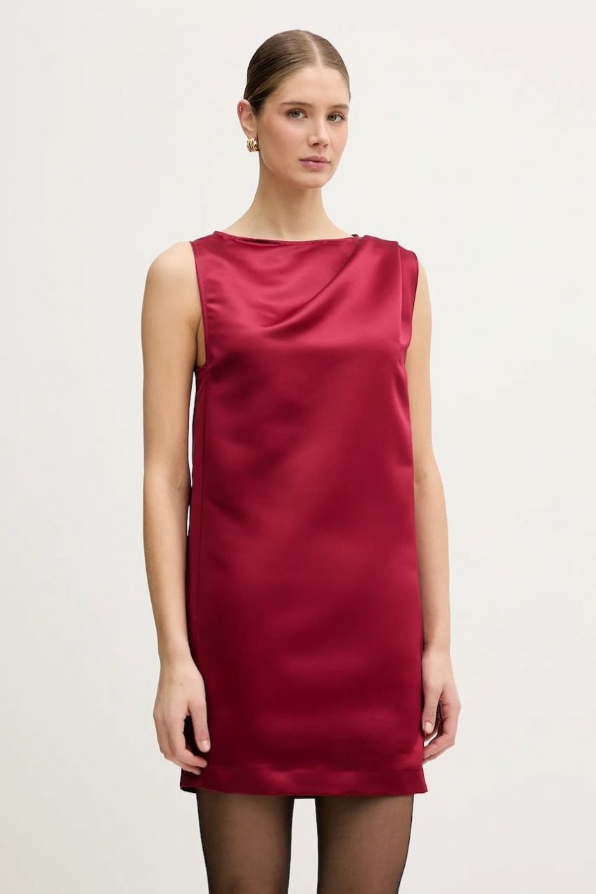 Šaty IBlues CALERNO červená farba, mini, rovný strih, 2527226015200