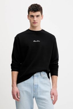 Bavlnené tričko s dlhým rukávom Guess Jeans čierna farba, jednofarebné, M6RP13 KD461